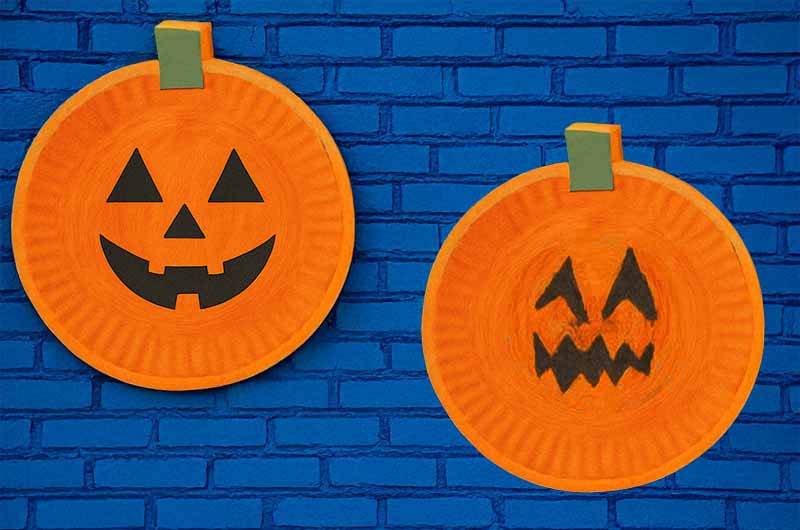 paper plate pumpkin