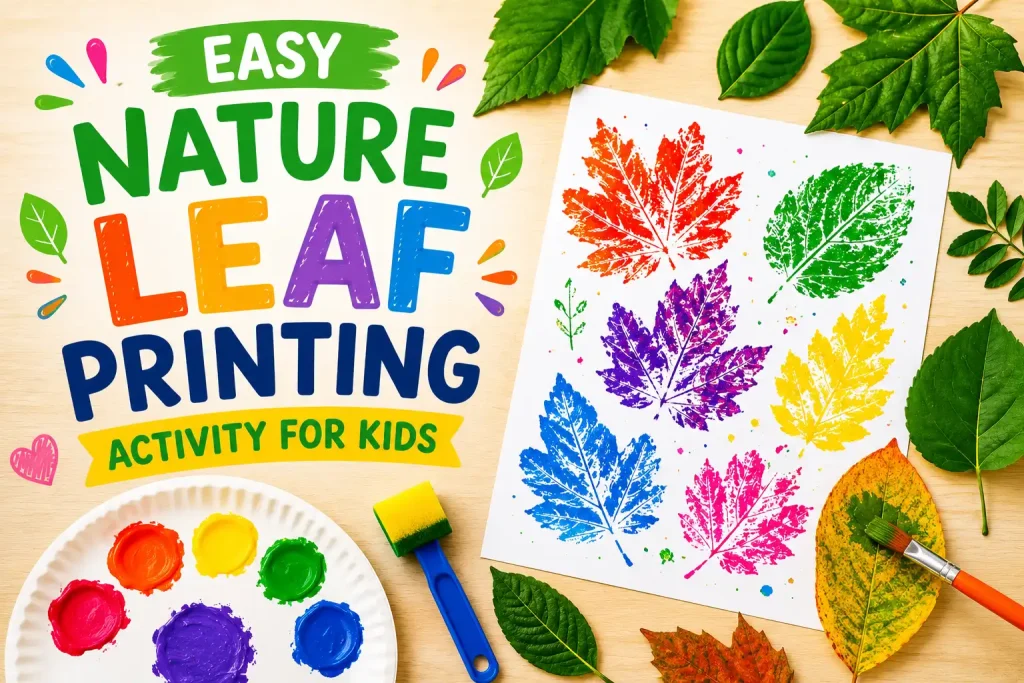 Easy Nature Leaf Printing Activity for Kids