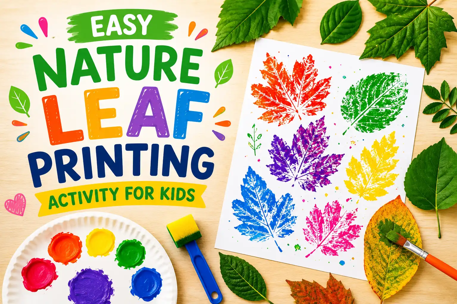 Easy Nature Leaf Printing Activity for Kids