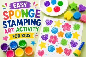Easy Sponge Stamping Art Activity for Kids