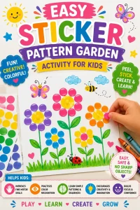 Easy Sticker Pattern Garden Activity for Kids